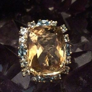 Exquisite 30 CTW of Genuine Citrine & Topaz Ring